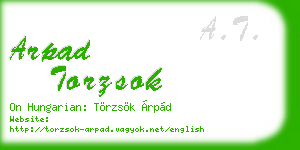 arpad torzsok business card